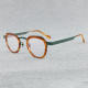 Round Acetate Glasses LE7056_Tortoise - Green