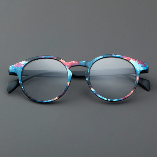 Round Acetate Glasses LE7034_Colorful C4