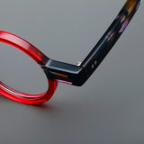 Round Acetate Glasses LE7045_Red