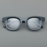 Round Acetate Glasses LE7041_Black Front View