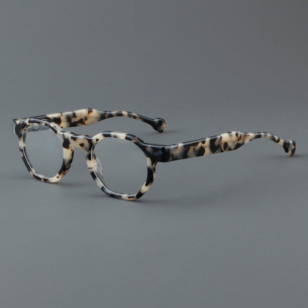 Geometric Acetate Glasses LE7026_Beige Tortoise