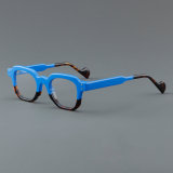 Square Acetate Glasses LE7047_Blue - Tortoise