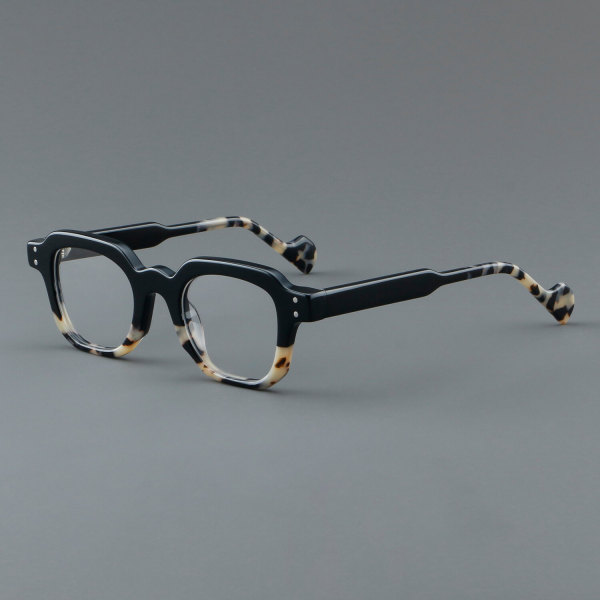 Square Acetate Glasses LE7047_Black - Beige
