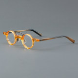 Round Acetate Glasses LE7015_Yellow
