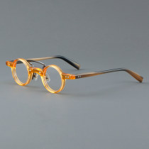 Round Acetate Glasses LE7015_Yellow