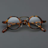 Round Acetate Glasses LE7035_Yellow Tortoise Front View