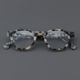 Geometric Acetate Glasses LE7026_Beige Tortoise Front View
