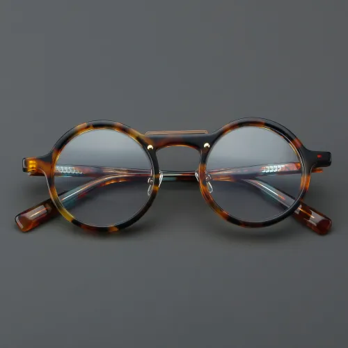 Round Acetate Glasses LE7012_Tortoise