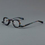 Round Acetate Glasses LE7038_Blue Tortoise