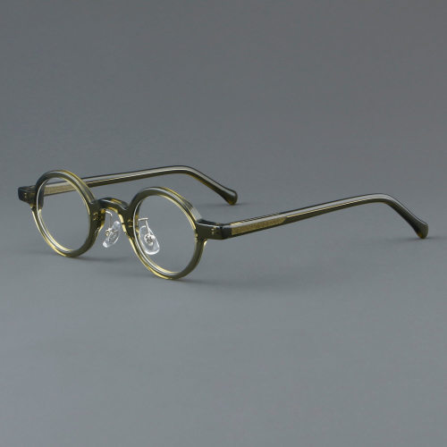 Round Acetate Glasses LE7019_Green