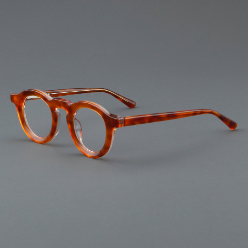 Round Acetate Glasses LE7054_Orange