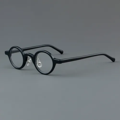 Round Acetate Glasses LE7019_Black