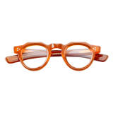 Round Acetate Glasses LE7004_Orange Front View