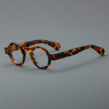 Round Acetate Glasses LE7018_Yellow Tortoise