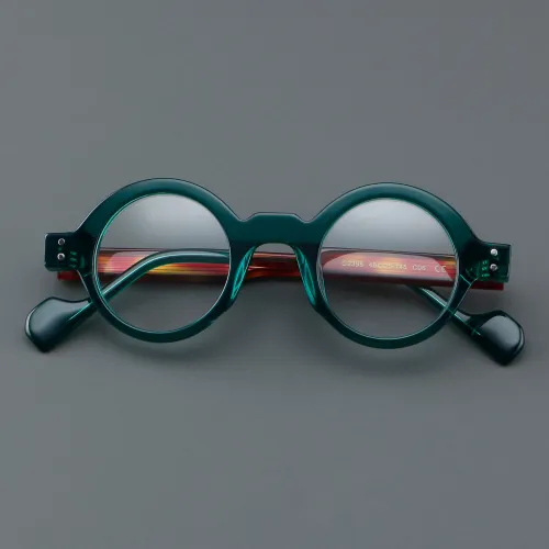Round Acetate Glasses LE7021_Green