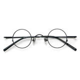 Round Metal Glasses LE7013_Black Front View