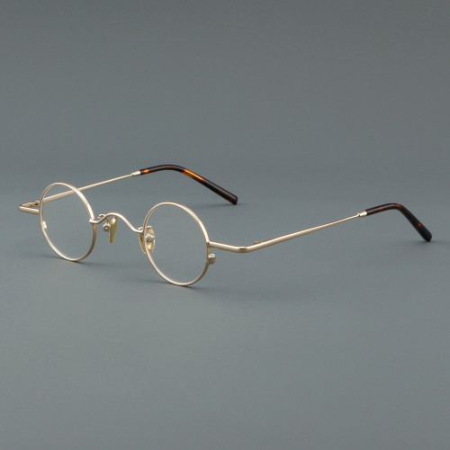 Round Metal Glasses LE7013_Gold