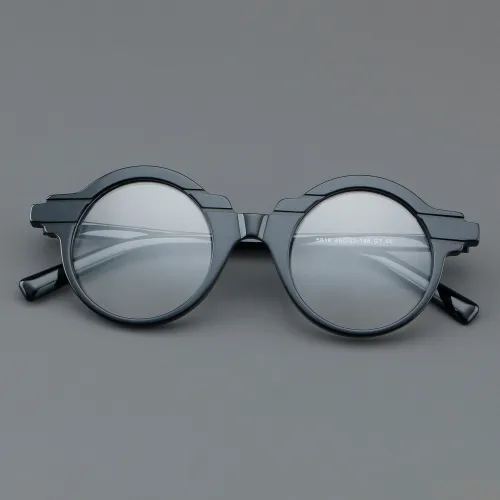 Round Acetate Glasses LE7029_Black