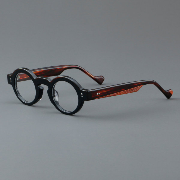 Round Acetate Glasses LE7040_Black - Brown