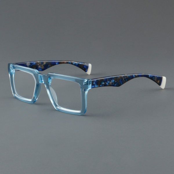 Square Acetate Glasses LE7020_Blue