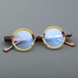 Round Acetate Glasses LE7045_Yellow Front View