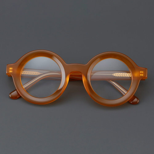 Round Acetate Glasses LE7055_Orange