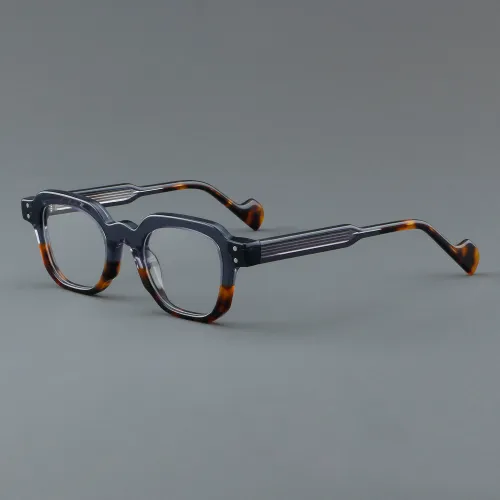 Square Acetate Glasses LE7047_Grey - Tortoise