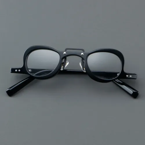 Round Acetate Glasses LE7038_Black