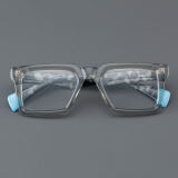 Square Acetate Glasses LE7020_Grey Front View