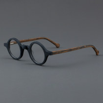 Round Acetate Glasses LE7001_Black - Brown