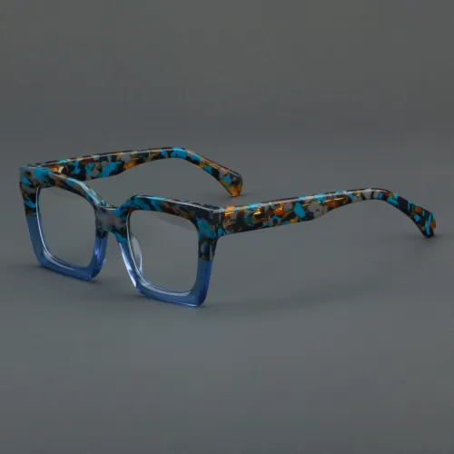 Square Acetate Glasses LE7022_Tortoise - Blue