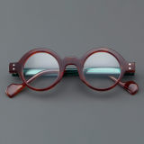 Round Acetate Glasses LE7021_Red Front View