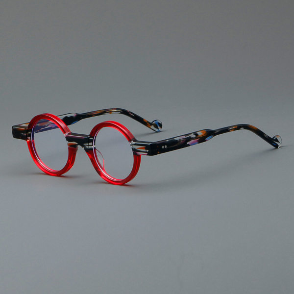 Round Acetate Glasses LE7045_Red