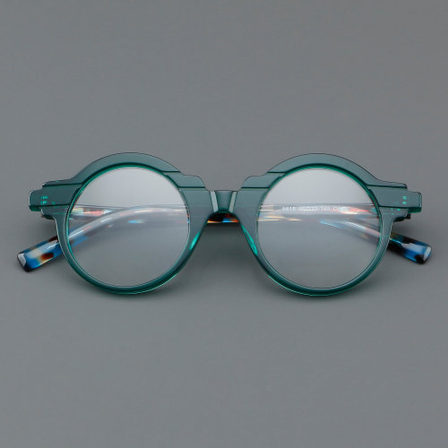 Round Acetate Glasses LE7029_Green