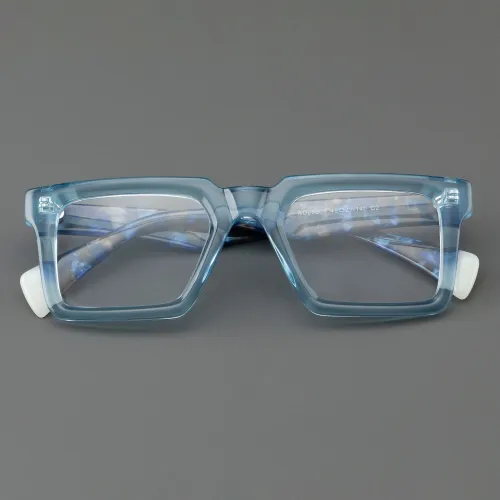 Square Acetate Glasses LE7020_Blue