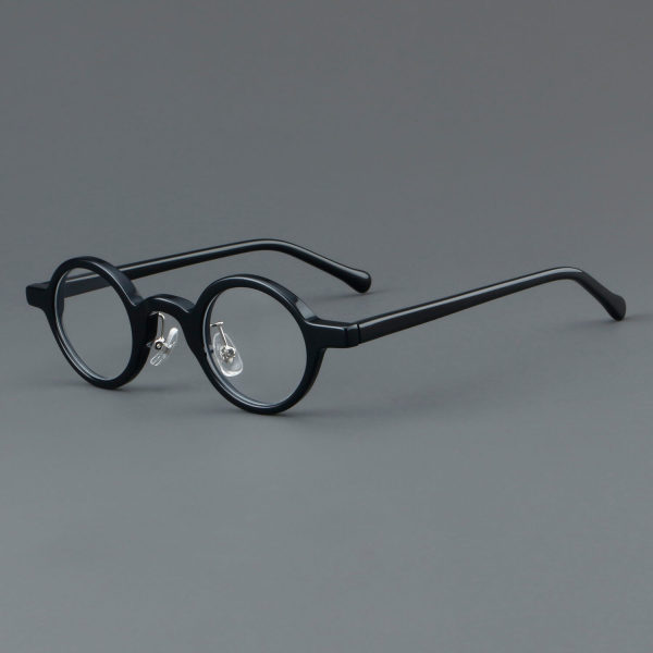 Round Acetate Glasses LE7050_Black