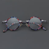 Round Acetate Glasses LE7028_Rainbow Front View