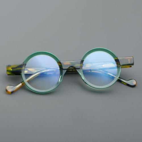 Round Acetate Glasses LE7045_Green