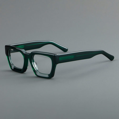 Square Acetate Glasses LE7023_Green