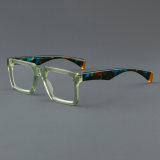 Square Acetate Glasses LE7020_Green