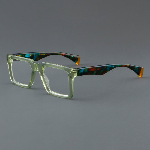 Square Acetate Glasses LE7020_Green