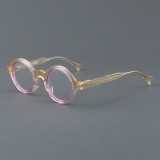 Round Acetate Glasses LE7057_Brown - Purple