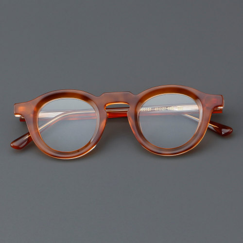 Round Acetate Glasses LE7054_Orange