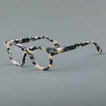 Round Acetate Glasses LE7041_Beige Tortoise