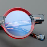 Round Acetate Glasses LE7045_Red