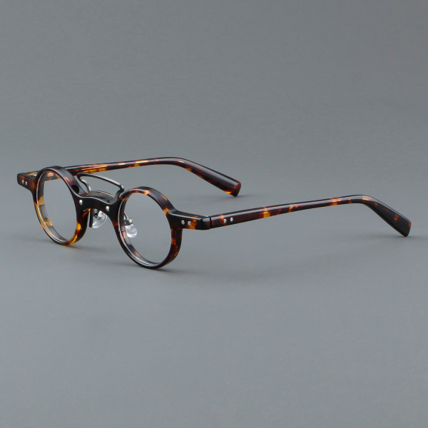 Round Acetate Glasses LE7015_Tortoise