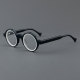 Round Acetate Glasses LE7057_Black - White