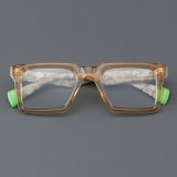 Square Acetate Glasses LE7020_Brown Front View