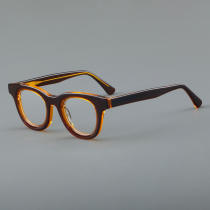 Round Acetate Glasses LE7041_Brown