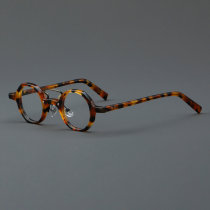 Round Acetate Glasses LE7035_Yellow Tortoise